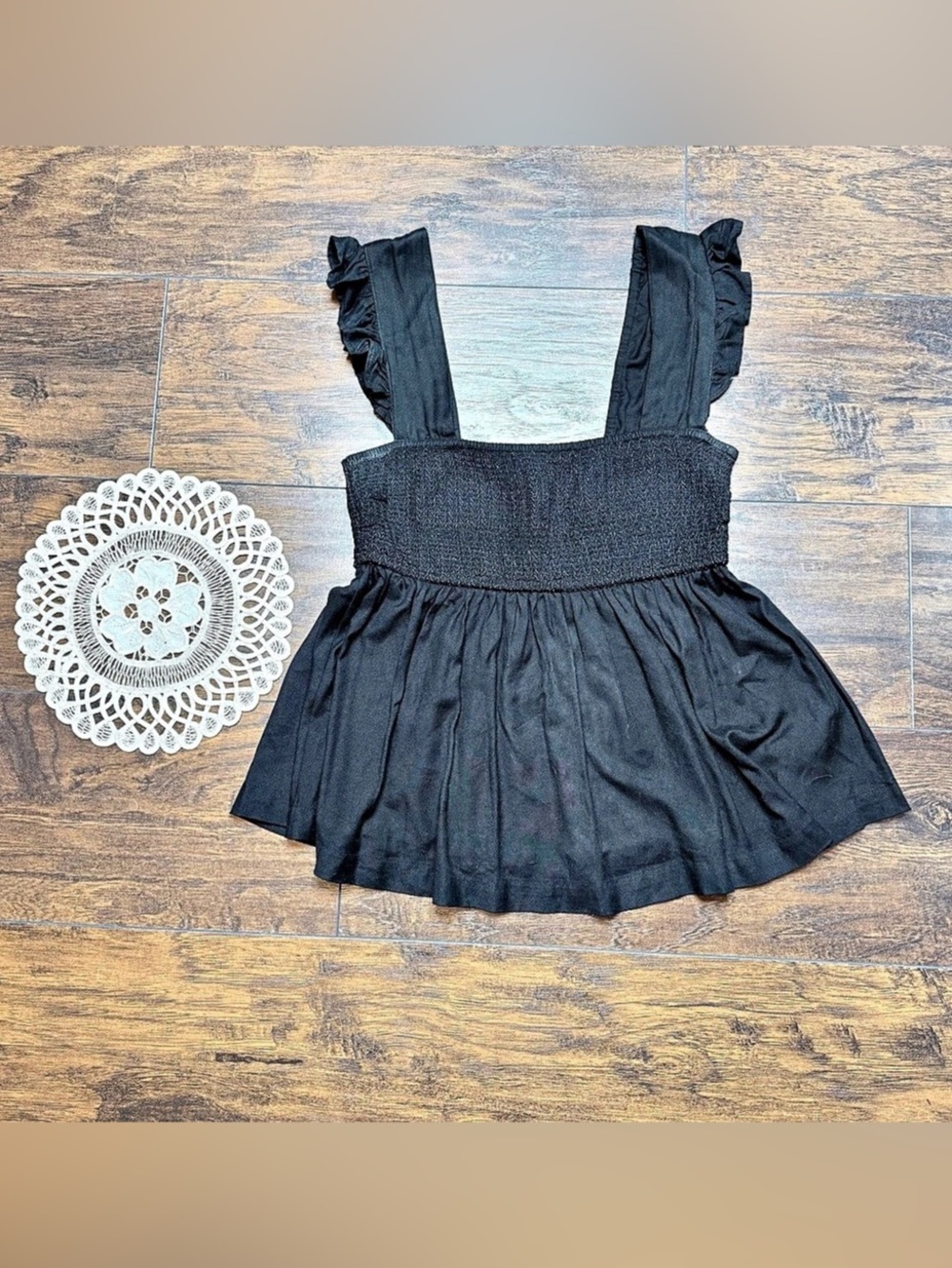 Urban Outfitters Black Ruffled Strap Camisole Size Medium